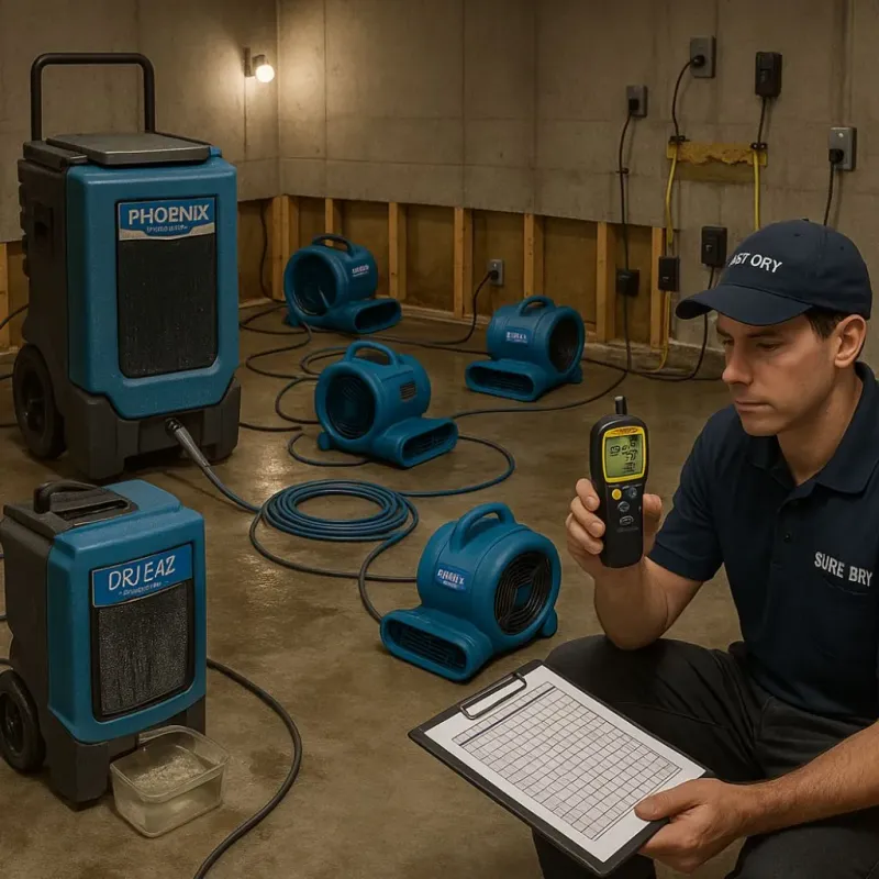 Structural Drying and Dehumidification process in Hawley, MN